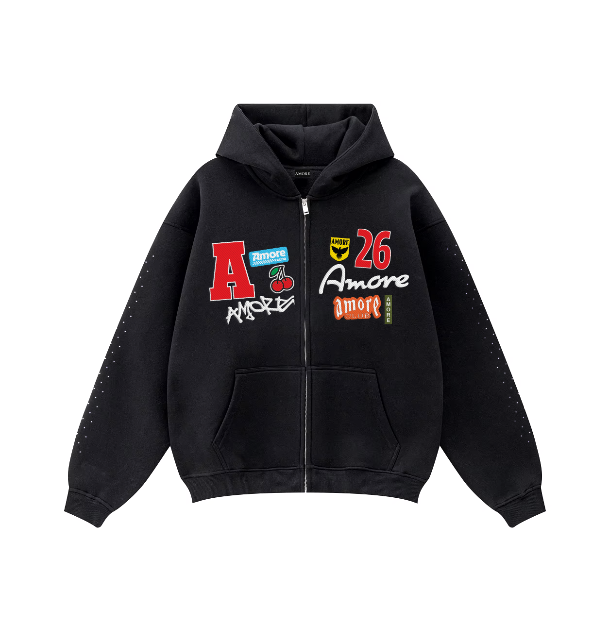 His & Hers Rhinestone Hoodie *LIMITED* (Black)